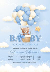 baby shower invitation template A4