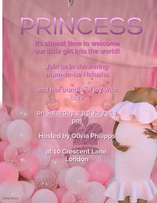 Baby shower Invite Flyer (US Letter) template