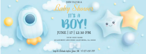 Biru baby shower Facebook-coverfoto Template