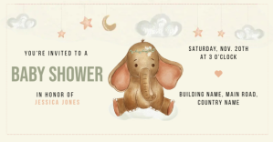 Baby Shower Minimalist AD ภาพที่แชร์บน Facebook template