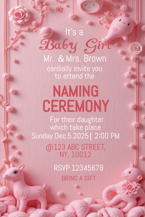 Copy of Baby Shower or Naming Ceremony | PosterMyWall