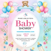 Baby Shower Party Square (1:1) template