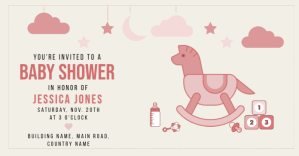 Baby Shower Pink Design ภาพที่แชร์บน Facebook template