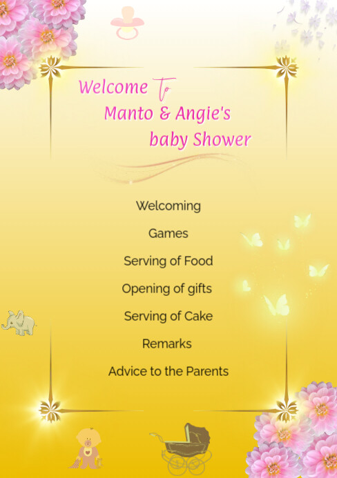 Baby Shower Program Template PosterMyWall