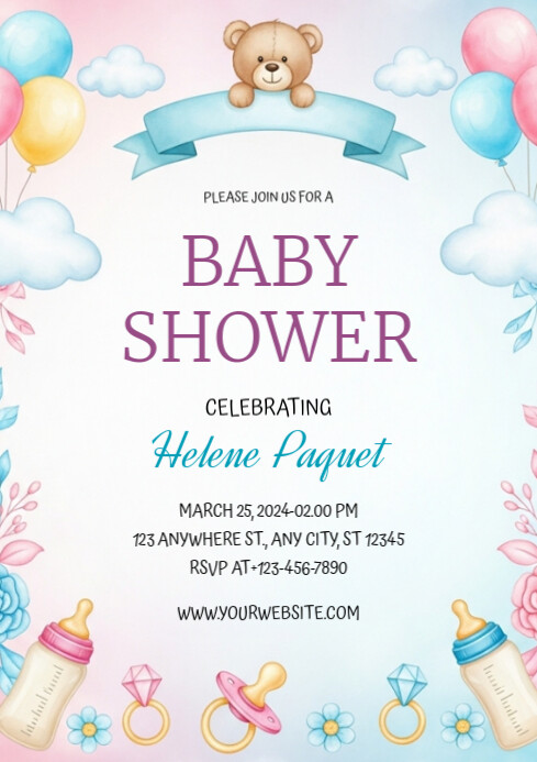 Baby Shower Template A4