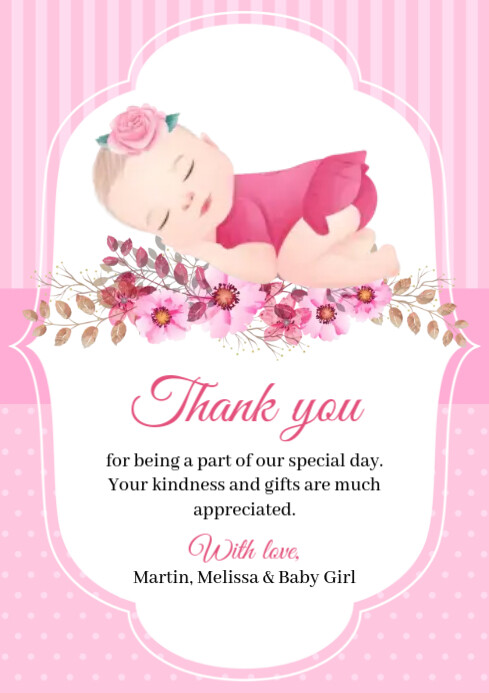 Image 2 for Thank You Card Template For Baby Shower