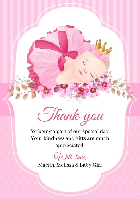 Image 12 for Template For Baby Shower Thank You Cards