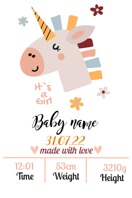 Baby Shower Unicorn Theme Template | PosterMyWall Baby Shower Unicorn Theme Template | PosterMyWall