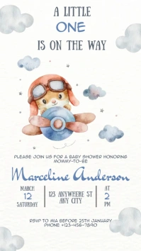 Baby Shower Watercolor Instagram Story Display digitale (9:16) template