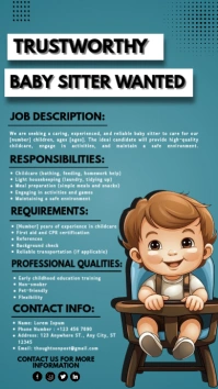 Baby Sitter Ad Instagram Story Template.