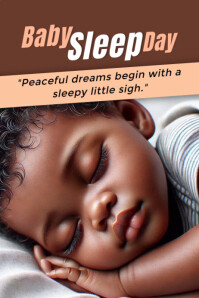 Brown Baby sleep day Plakat Template