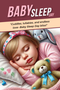 Pink Baby sleep day Plakat Template