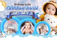 Baby Video Baptism Banner 4' × 6' template