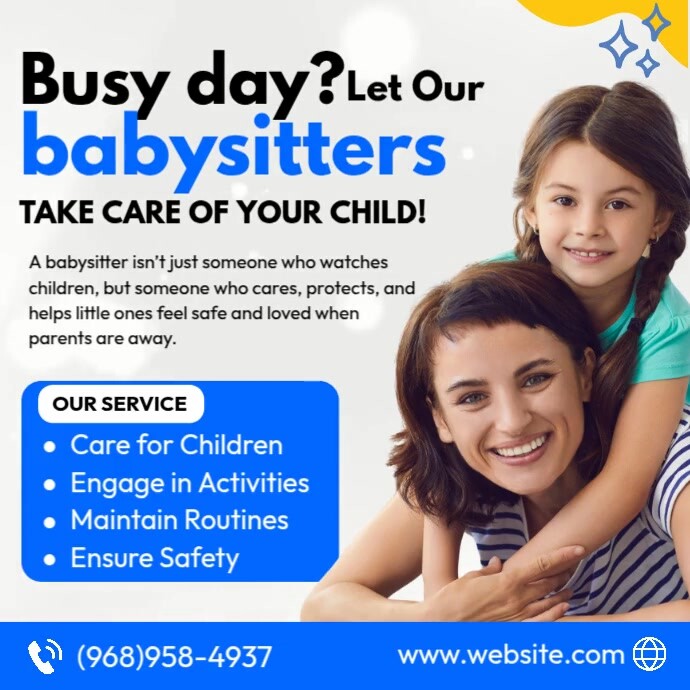 Babysitter Ads Template | PosterMyWall