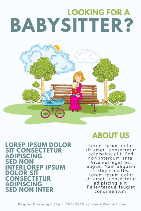 Babysitter Babysitter Flyer Vorlage Vorlage Postermywall