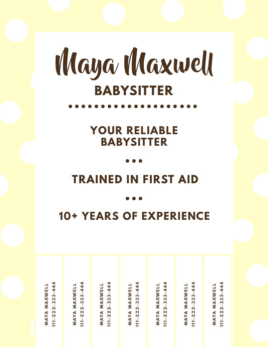 Modello Babysitter Childcare Flyer Postermywall