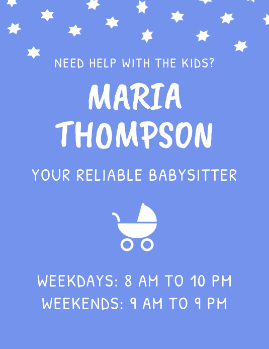 Babysitter Kinderbetreuung Flyer Vorlage Postermywall
