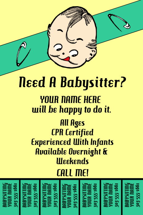 Babysitter Template PosterMyWall Babysitter Template PosterMyWall