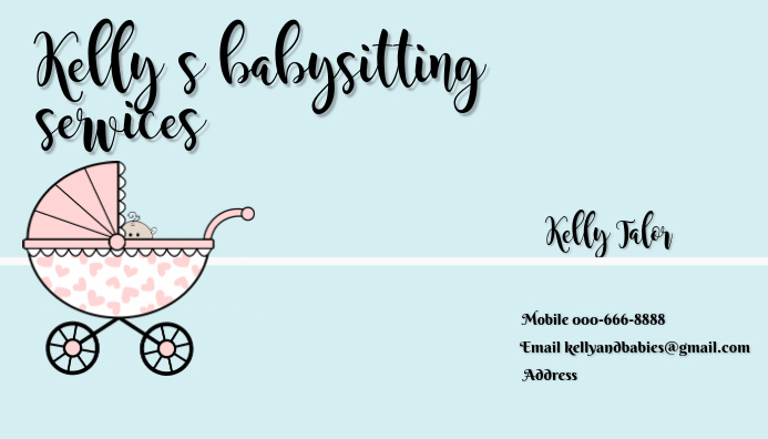 babysitting business card template Ikhadi Lebhizinisi