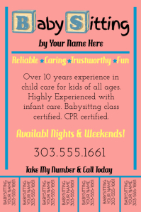 Customize 330 Babysitting Templates Postermywall