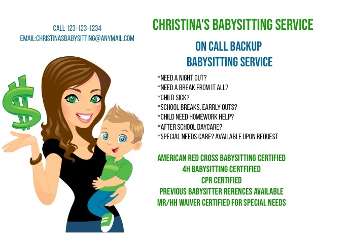 Babysitter Service Vorlage Postermywall