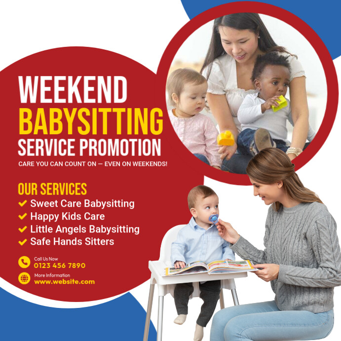 Babysitting Services Square (1:1) template