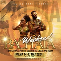 bachata event template Publicación de Instagram