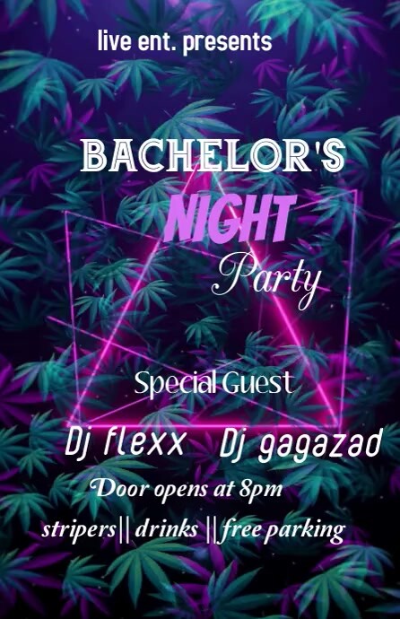 Bachelor's party Tabloid template