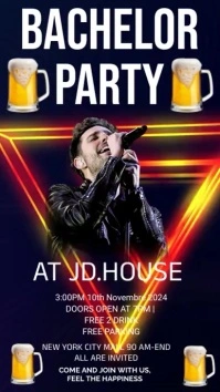 Bachelor Party flyers Instagram Story template