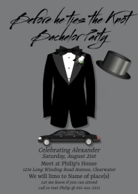 Bachelor Party Invitation A6 template