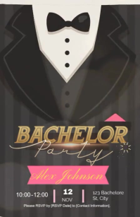 Bachelor party invite Tabloid template
