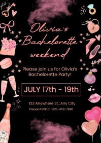 Bachelorette Party Invitation A4 template