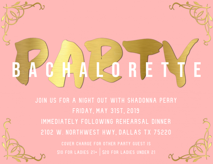 Bachelorette Party Invite Template Postermywall