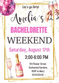 Bachelorette weekend Invitation A6 template