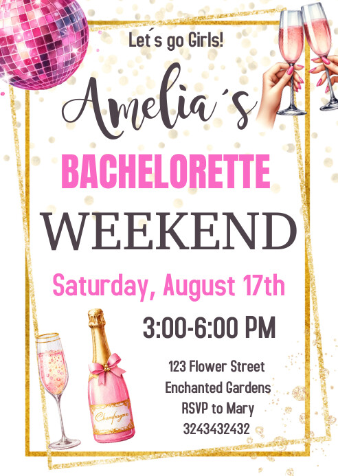 Bachelorette weekend Invitation Template | PosterMyWall