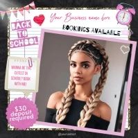 Back 2 School Booking Flyer, Hair Flyer, Book Publicación de Instagram template
