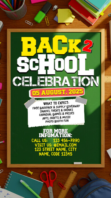 Back 2 School Celebration: Let’s Kick Off the Year Instagram Story template