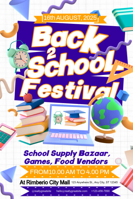 Back 2 School Festival 2025: Gear Up with Fun & Learnin Template ...