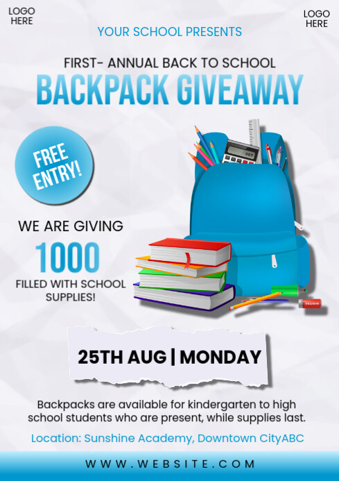 Back 2 School Giveaway A4 template