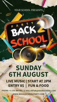 Back 2 school party Instagram story template