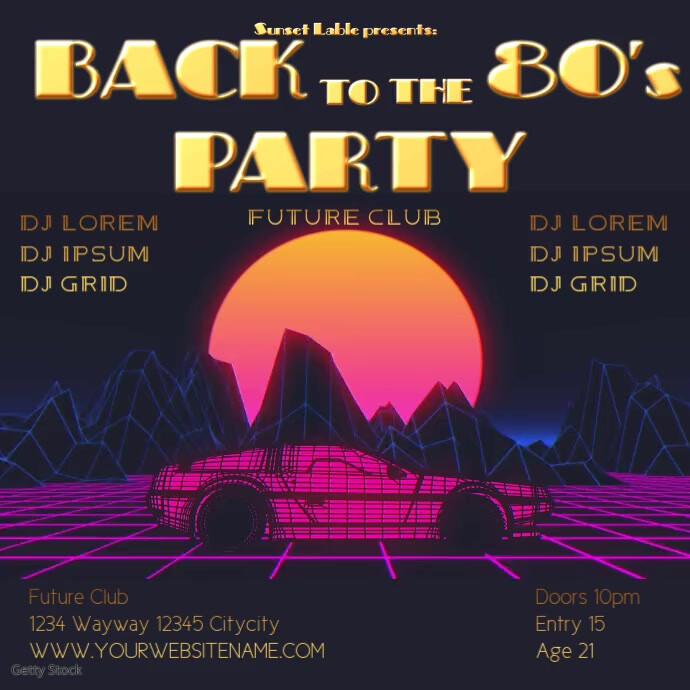 Copy of Back 80's Party template instagram post video | PosterMyWall