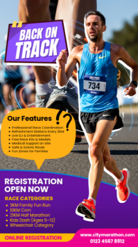 Back on Track Marathon Poster Instagram Story template