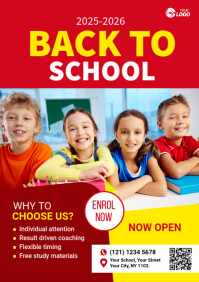 Back school flyer ad A4 template