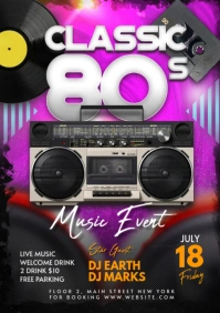 Back to 1980s Party A3 template