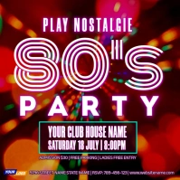 Back to 80's Party Flyer Instagram-bericht template