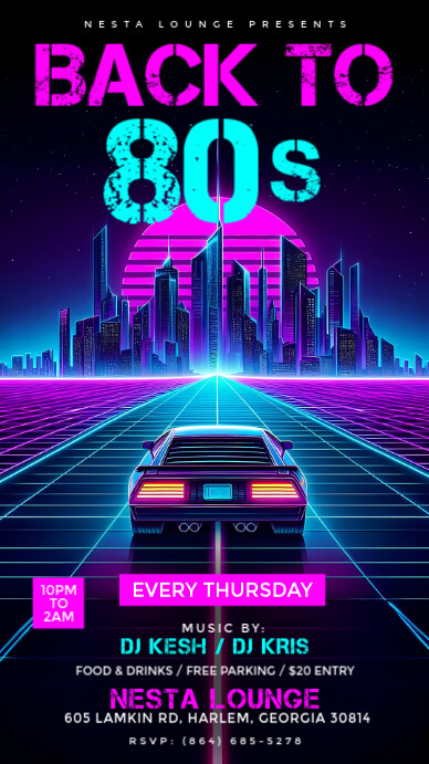 Back To 80s Neon Instagram Story template