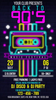 紫色 90s Music Festival Display digitale Template