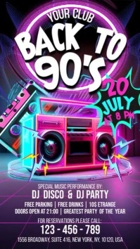 Back To 90's Disco Digital Display (9:16) template