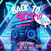 Back To 90's Disco Instagram Post template