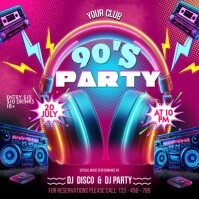 Back To 90's Disco Instagram Post template